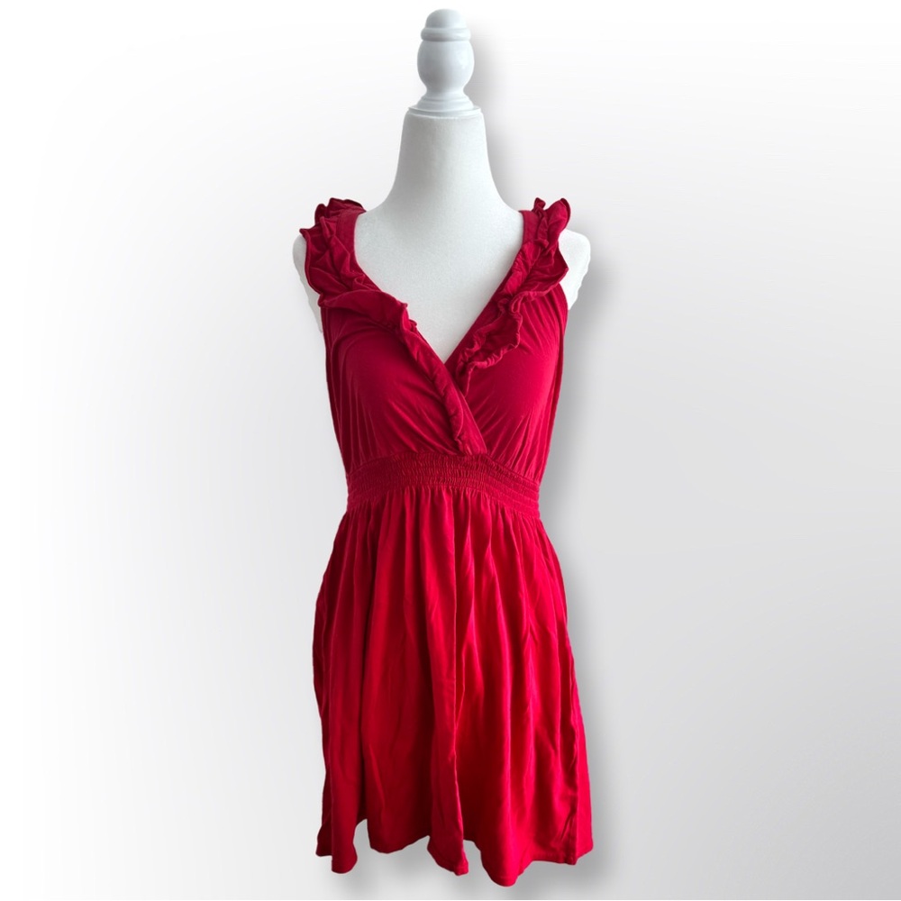 Express Red Ruffled Mini Dress | Size XS